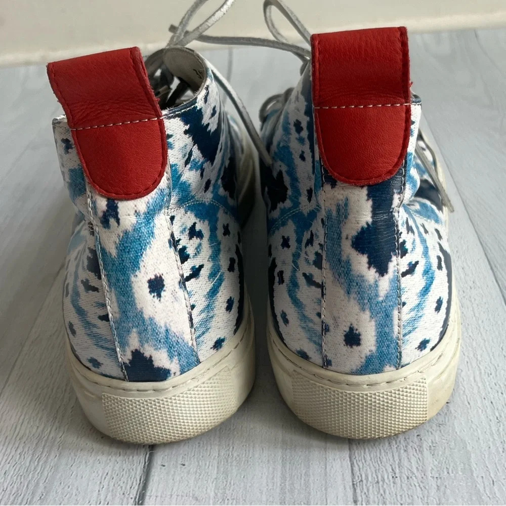 RARE Del Toro Blue Printed Leather Chukka Sneakers Size 11 - Picture 6 of 9
